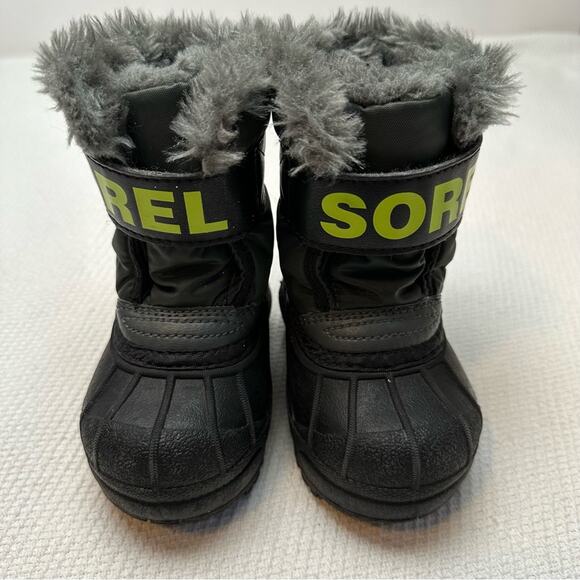 Sorel Snow Commander Winter Snow Boots Waterproof Gray Yellow Toddler's Size 5 - Picture 1 of 6